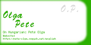 olga pete business card